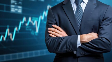 Confident businessman in formal suit and tie, a portrait of professionalism, leadership, success