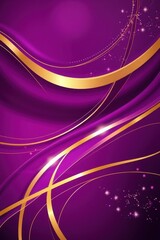 Vibrant waves of purple and gold dancing through a cosmic backdrop at twilight