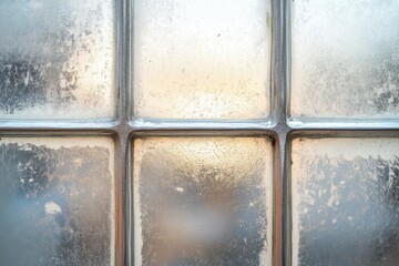 Frosted glass blocks creating a textured grid like pattern