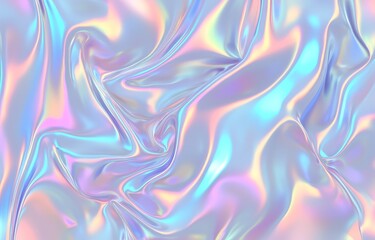 A 3D rendering of an abstract geometric crystal background featuring an iridescent texture with a liquid appearance