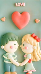 a digital illustration of a young boy and girl