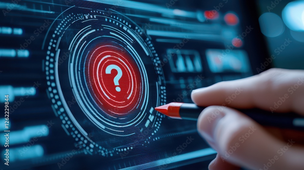 Poster enhanced security, biometric fingerprint scan on tablet for secure access and data protection