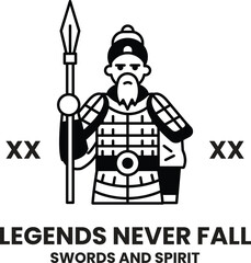A man holding a sword in the style of sign illustrations