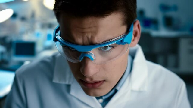 Scientist Observing Experiment