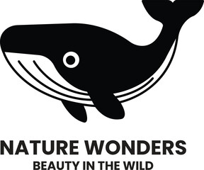 A whale with a eye is the main subject of the image in the style of sign illustrations