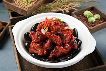 Delicious braised pork ribs