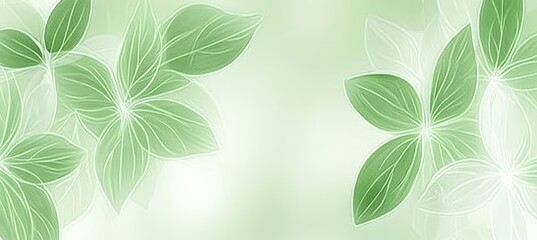 Abstract Floral Nature Background, With Beautiful. Soft Leaves, And Place For Text....