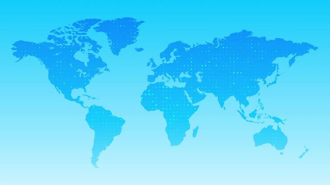 world map on blue background