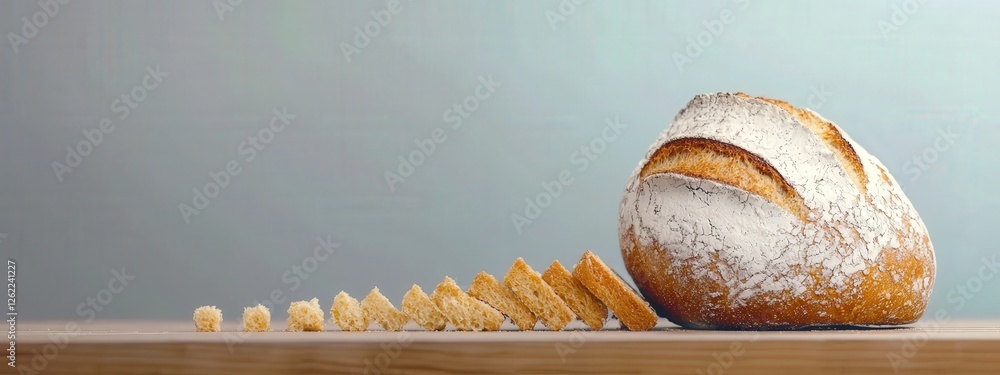 Poster a bread display showing ingredient cost comparisons in a chart.
