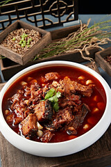 Spicy fish stew with garlic and red oil