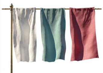 Collection of three medieval banners from ancient times set on a white background