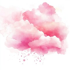 Obraz premium Pink Watercolor Cloud Background Ethereal Design for Branding and Websites