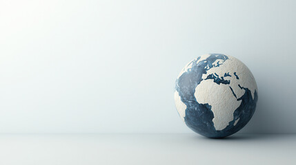 Fototapeta premium globe representing Earth, showcasing continents in textured design, symbolizing global awareness and environmental themes