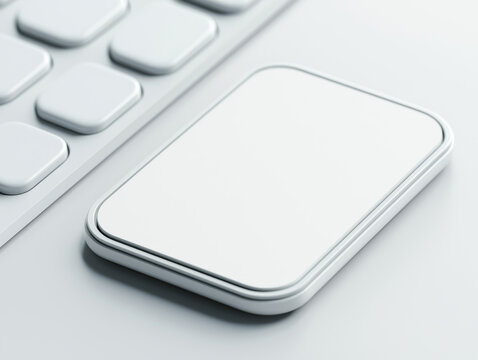 Blank digital button on keyboard with sleek design and minimalistic style