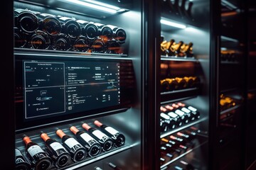 Sleek wine refrigerator with digital display for precise temperature and inventory management.