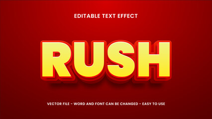 Red text effect, editable bold 3d text effect