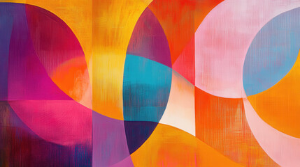 Fototapeta premium Digital abstract art, overlapping geometric shapes with natural imperfections, textured brushwork