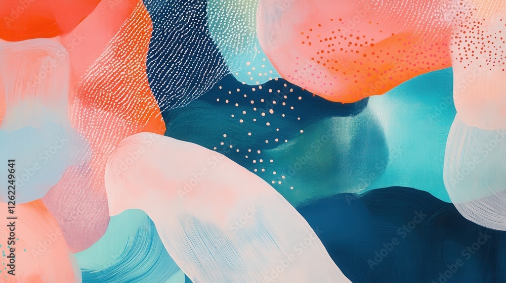 Poster abstract colorful background with soft shapes and textures