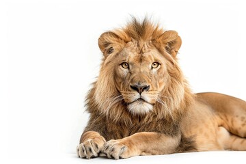 Obraz premium Lion with Cat Head: Unique Hybrid Art 