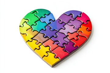 Rainbow Puzzle Heart
