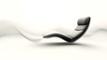 Fototapeta premium Modern Gray Recliner Chair Design in Abstract Setting