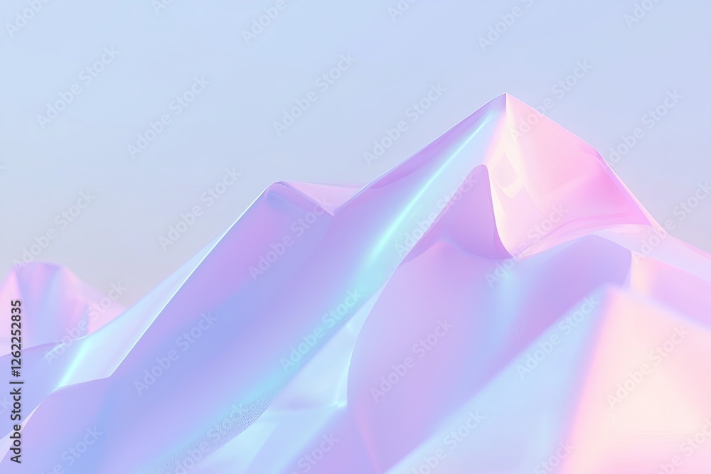 Poster a color refractive hologram featuring curved lines and a textured background