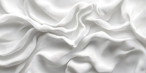 Obraz premium White fabric texture, soft folds, elegant drape, background, design