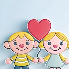 a digital illustration of a young boy and girl