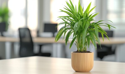 Indoor Plant Enhancing Air Quality by Absorbing Dust in Modern Office Environment