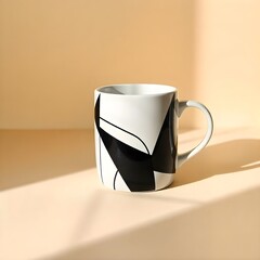 Minimalist Geometric Mug in Sunlight