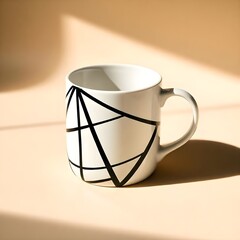 Minimalist Geometric Mug in Sunlight