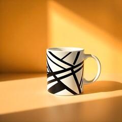 Minimalist Geometric Mug in Sunlight