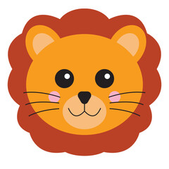 Cute cartoon lions face perfect for children's products, educational materials, and wildlife themed designs on various media and merchandise