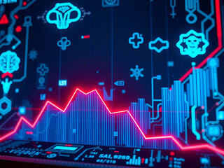 Fototapeta premium Futuristic Financial Market and Technology Analysis