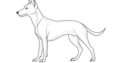 Obraz premium Detailed Outline of a Dog in a Standing Pose Ideal for Illustration