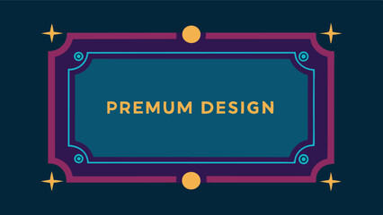 intricate geometric patterns framing the bold text 'PREMIUM DESIGN,' radiating elegance and sophistication, perfect for high-end branding and promotional materials