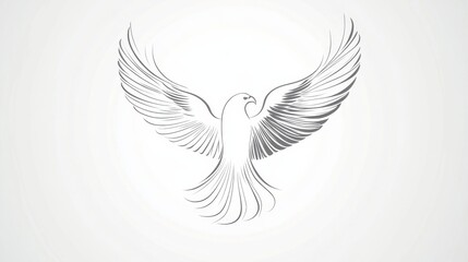 Fototapeta premium Elegant Line Art Illustration of a Majestic Soaring Bird