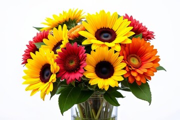 Obraz premium Vibrant Autumn Bouquet of Sunflowers and Gerbera Daisies