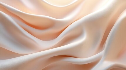 Fototapeta premium Peach silk fabric waves, elegant texture background