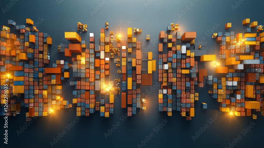 Poster dynamic visualization of abstract geometric structures digital space 3d rendering modern environment