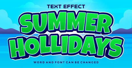 Summer hollidays editable text effect