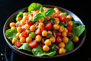 Vibrant Salad with Cherimoya, Cherry Tomatoes & Herbs