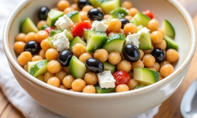 Vibrant chickpea salad in a bowl