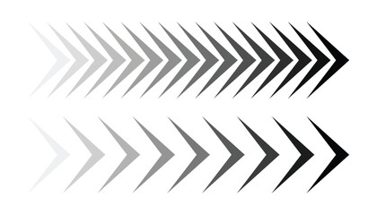 two difrent type of arrow icon. swipe right. direction sign symbol. sign buttons for social media. black arrows. chevron symbol. street sign