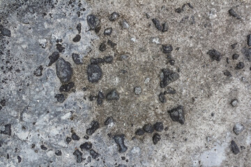 Old Concrete Cement Texture Surface with Damaged Small Stones Protruding and Crusted