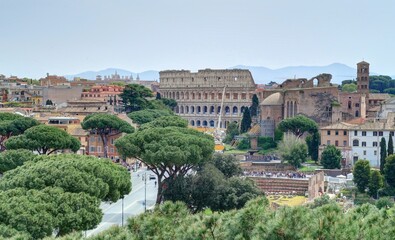 mont du capitole et mont palatin &agrave; Rome 