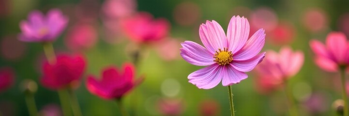 Delicate cosmos flowers bloom in vibrant garden , garden, purple