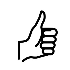 Thumbs up icon, black and white PNG for approval and positive feedback themes