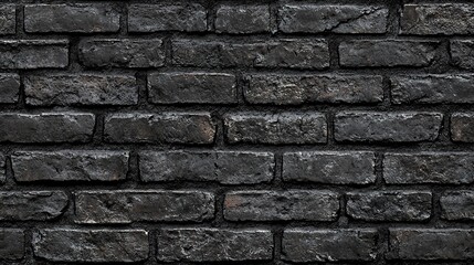 Obraz premium Black Brick Matte Wall 