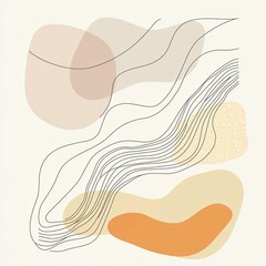 Fototapeta premium Minimal hand drawn floral and lines background
